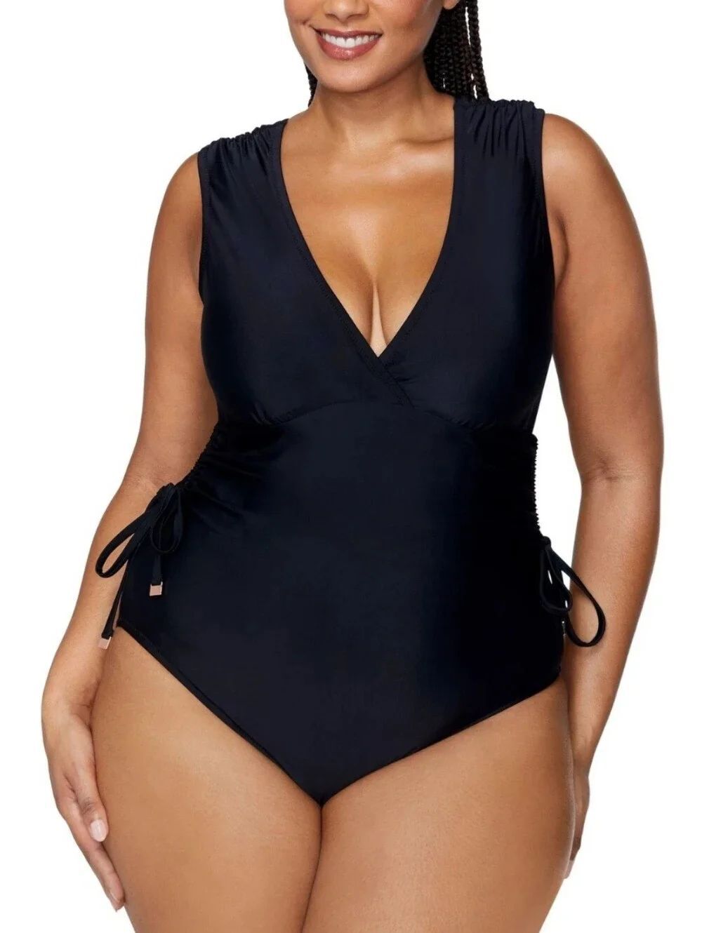 Raisins Curve Womens Plus Size Lusiana One-Piece Swimsuit NWOT Black Size 22W